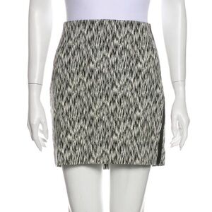 Sandro Cream & Black Silk Pencil Skirt Size 3